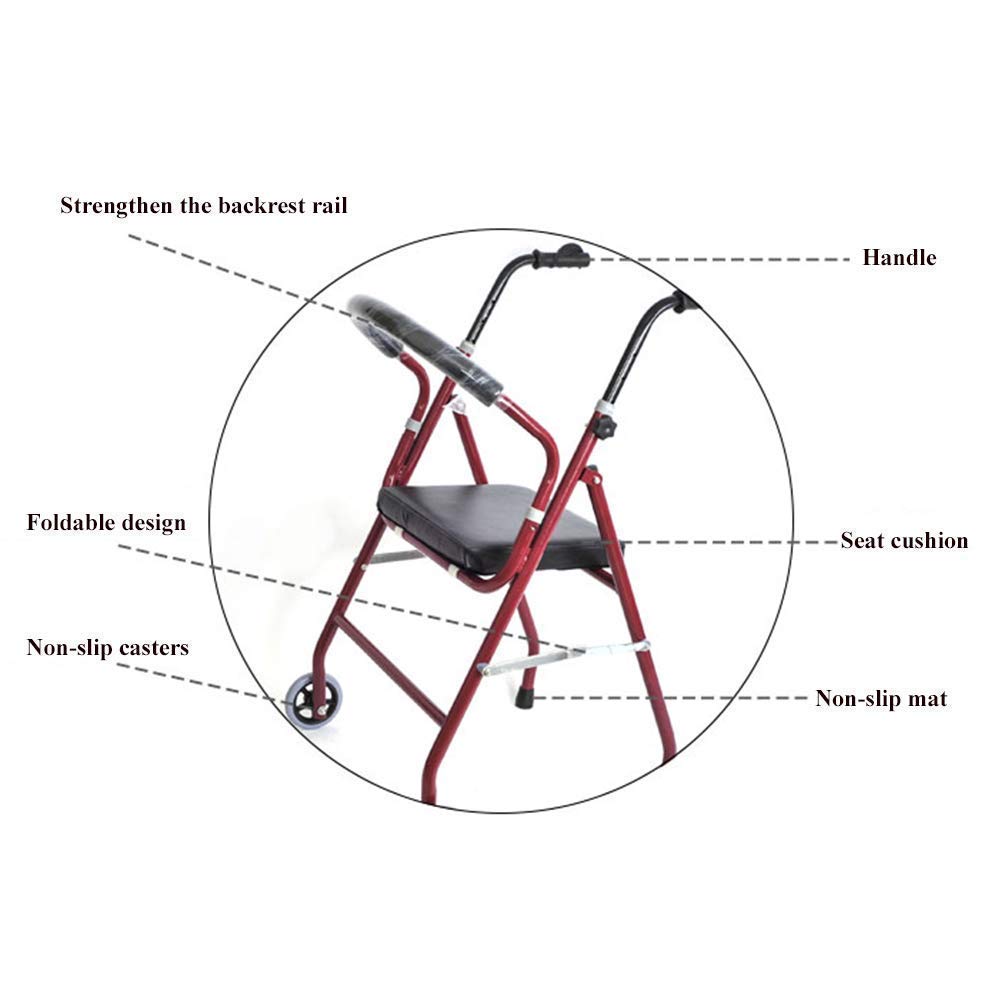 Foldable Four Wheeled Lightweight Walker with Armrest V95142
