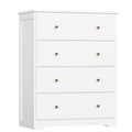 White 4 Drawer Wood Dresser W8549