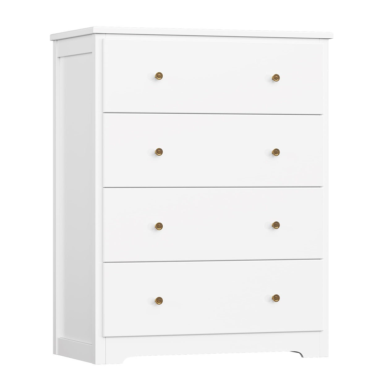White 4 Drawer Wood Dresser W8549