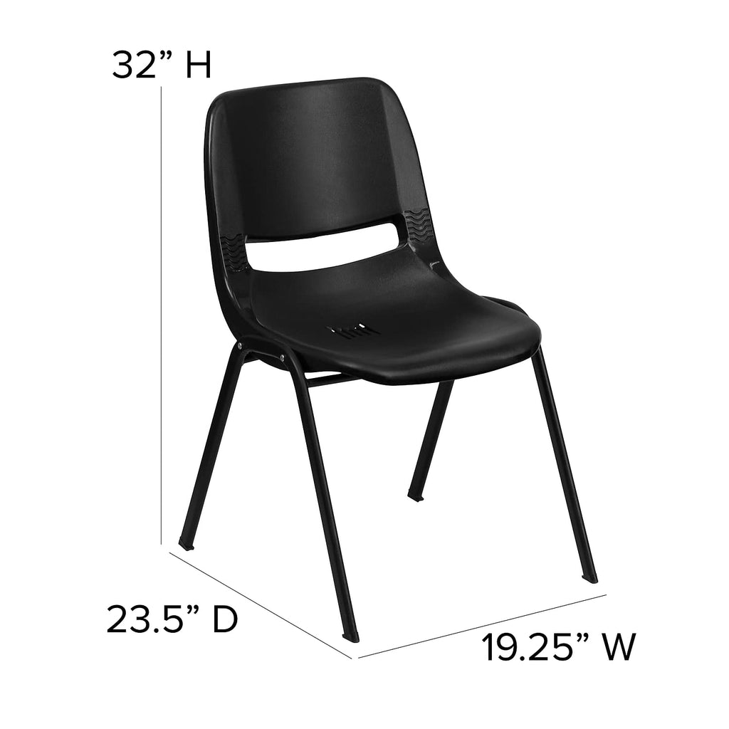 Black Ergonomic Stack Chair 5-Pack J15517