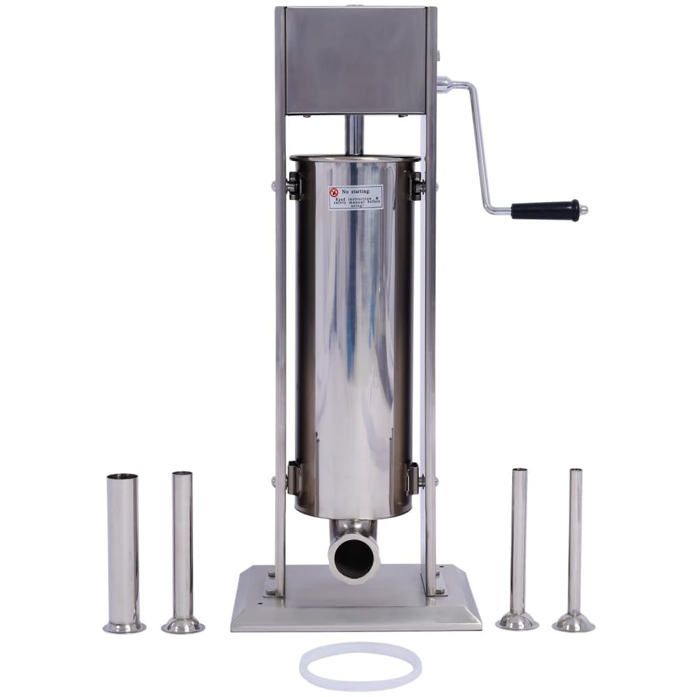 Manual Stainless Steel Sausage Stuffing Machine with 4 Filling Tubes N976437