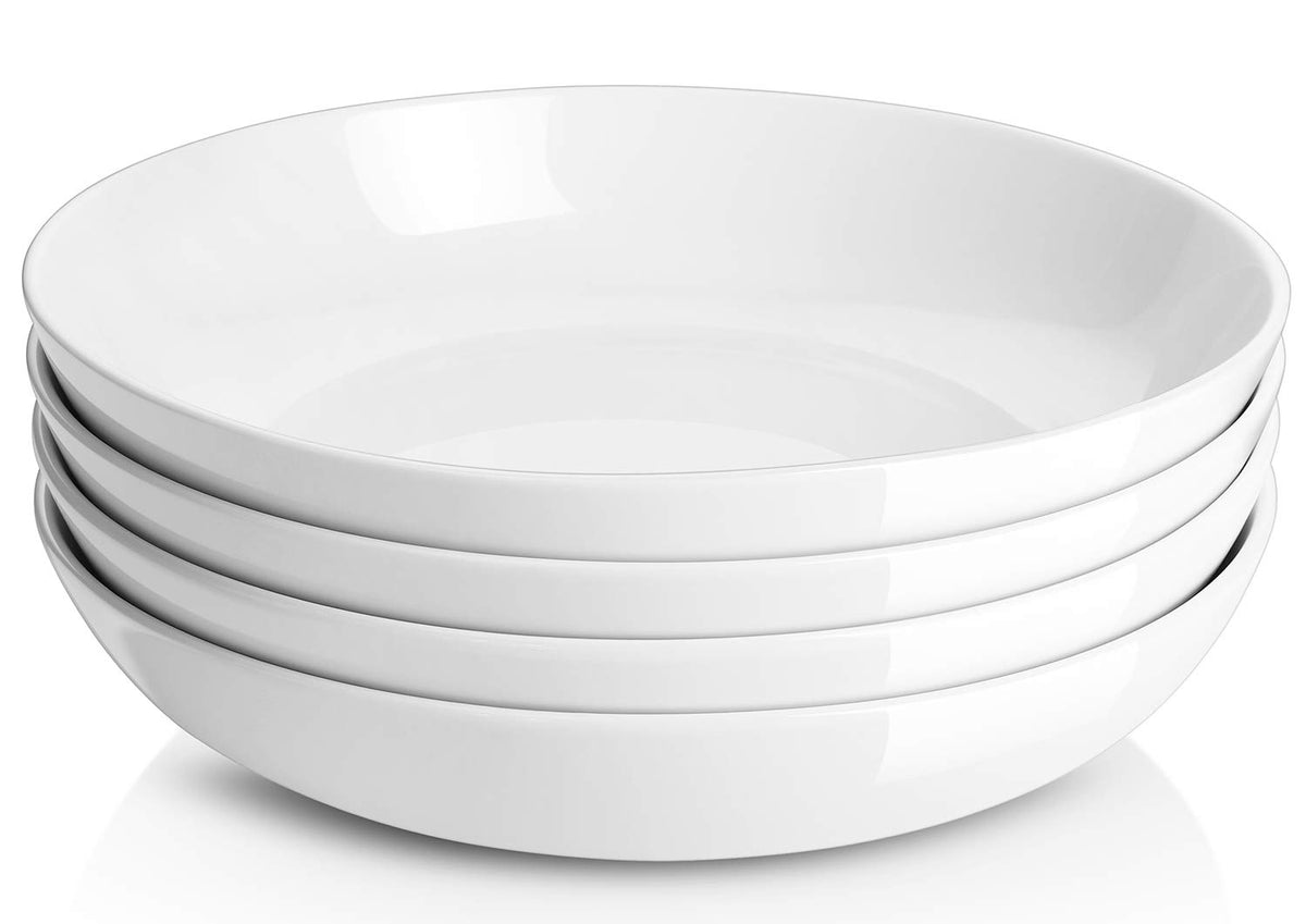9.75" 50 Ounces Ceramic Pasta Bowls Set of 4 White C52224