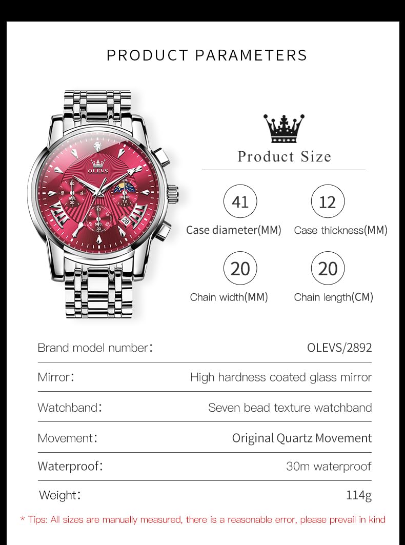 Waterproof Stainless Steel Chronograph Watch K89640