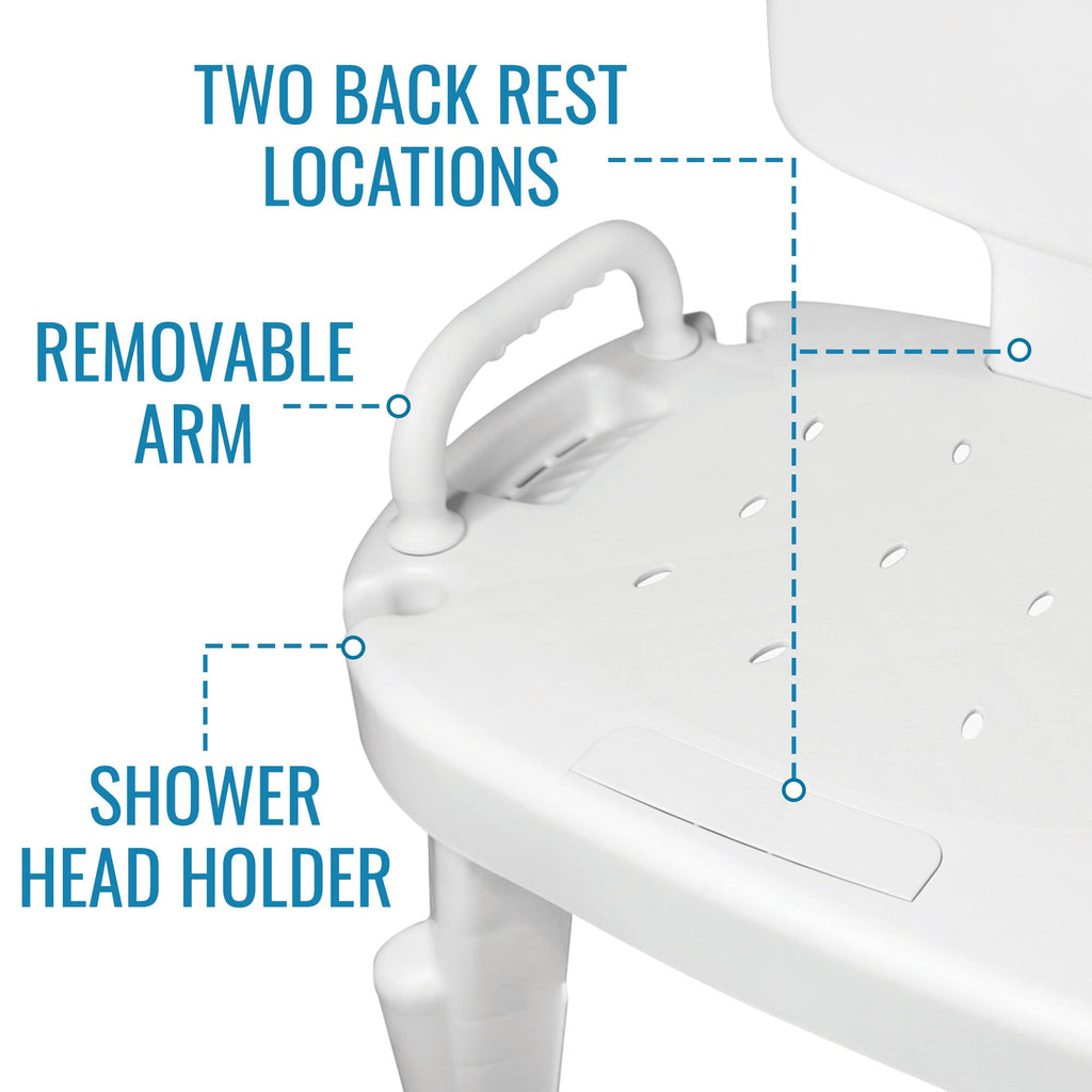 Universal Transfer Bench for Bathtubs & Showers, 350lb Weight Capacity, Adjustable Legs Y30710