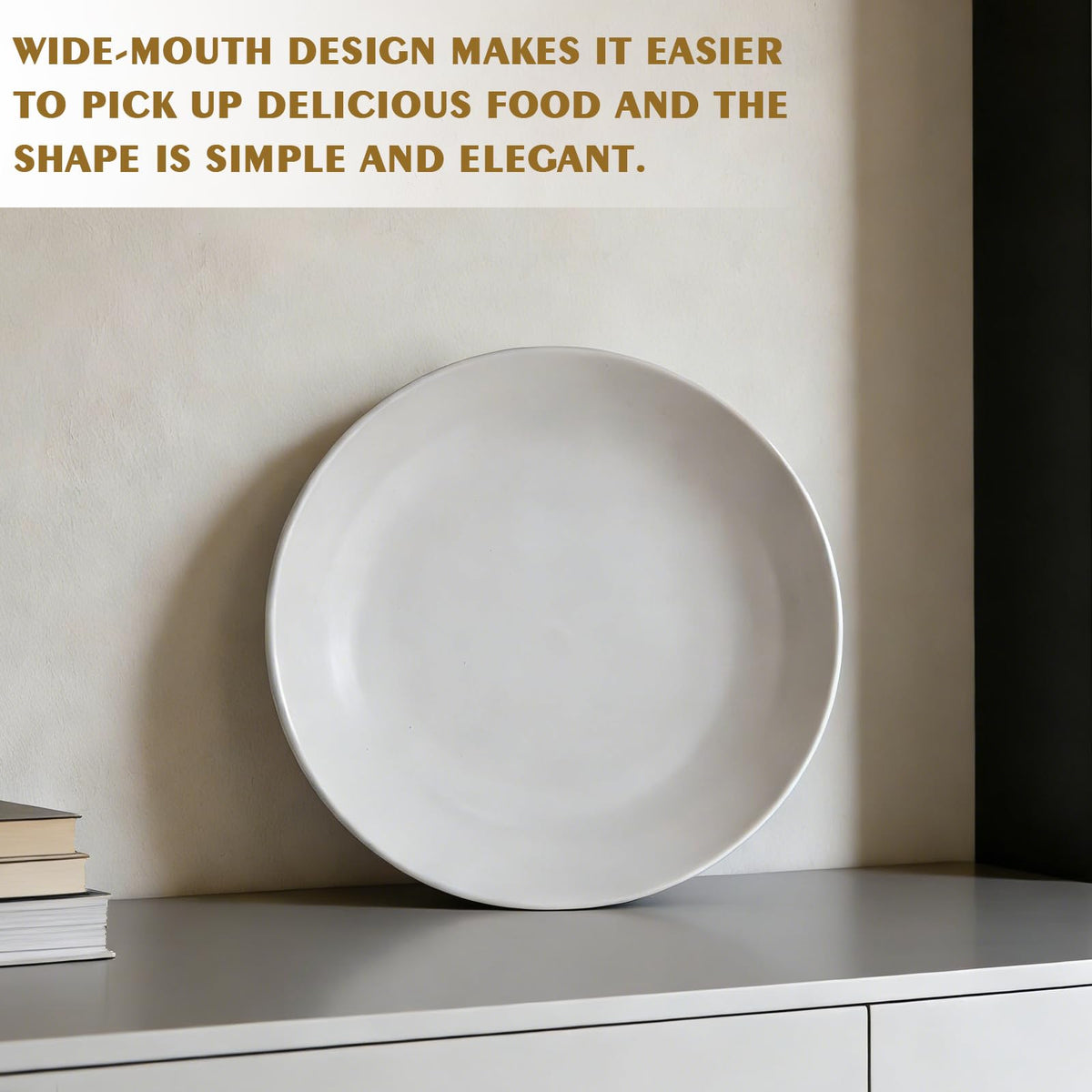 Pasta Bowls Set of 4, 35 Oz Ceramic White Salad Bowls U540859
