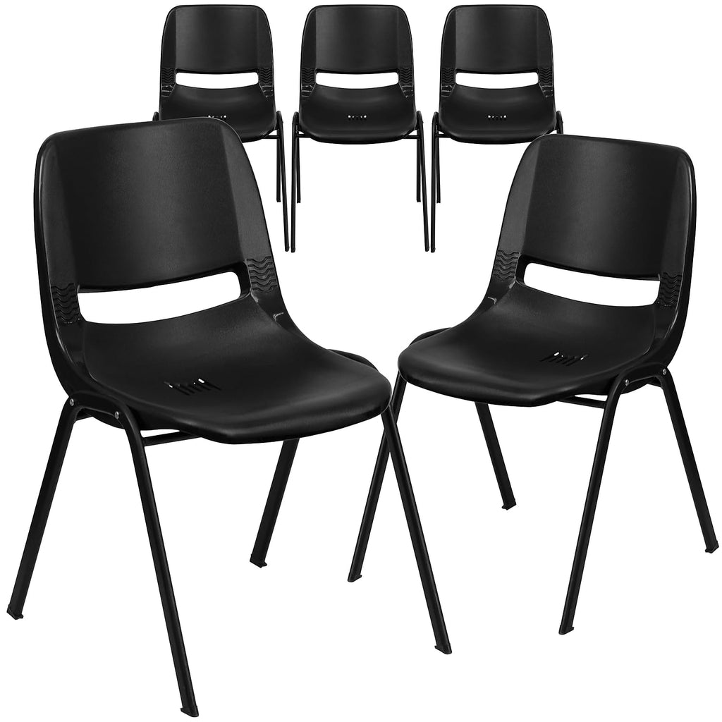 Black Ergonomic Stack Chair 5-Pack J15517