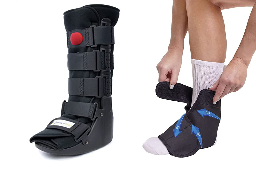 Tall Air CAM Walker Boot + Ankle & Foot Ice Pack Cold Wrap W92999