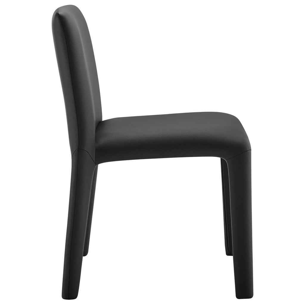 Black Faux Leather Dining Chair O2778