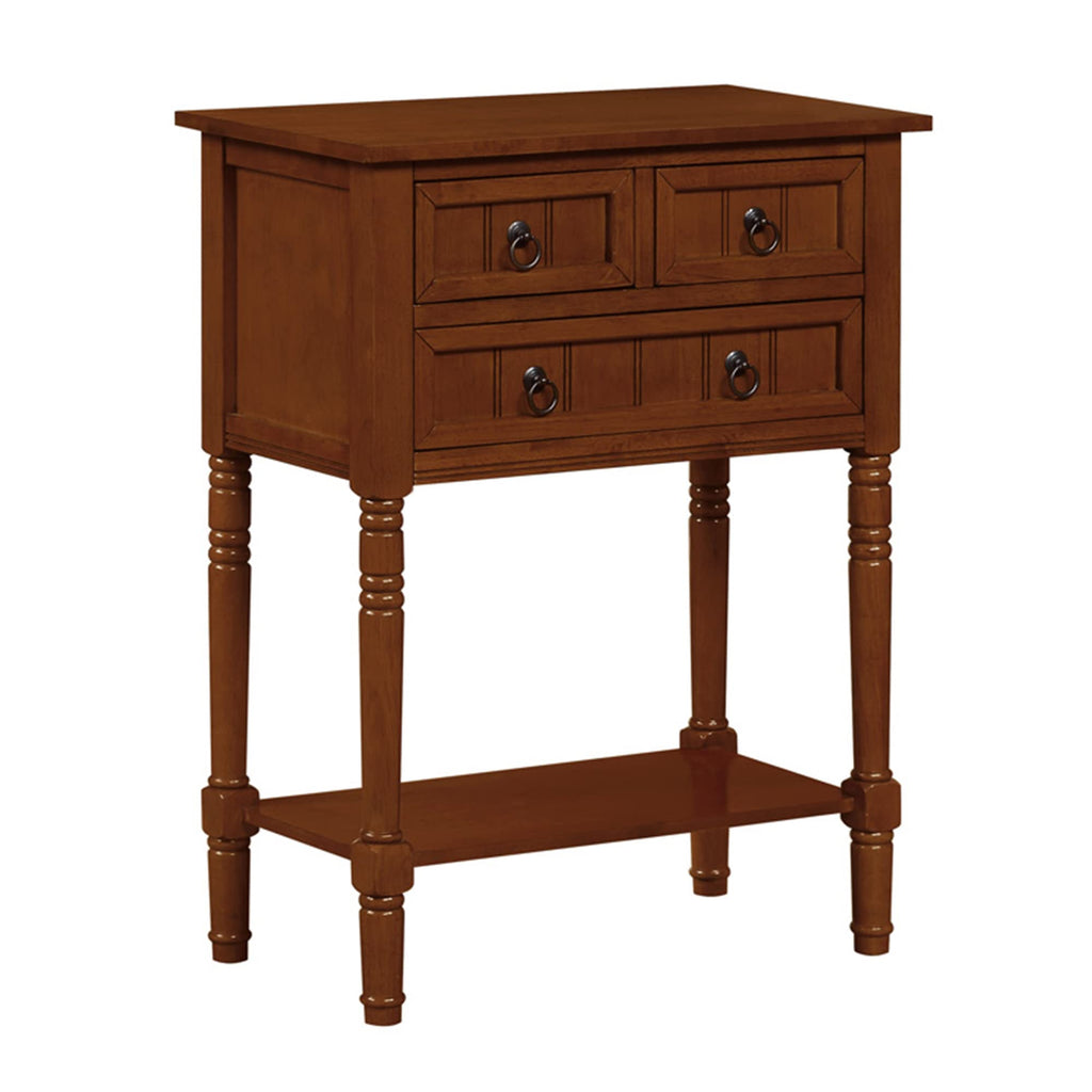 Cherry Hall Table with 3 Storage Drawers and Shelf U370298