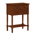 Cherry Hall Table with 3 Storage Drawers and Shelf U370298