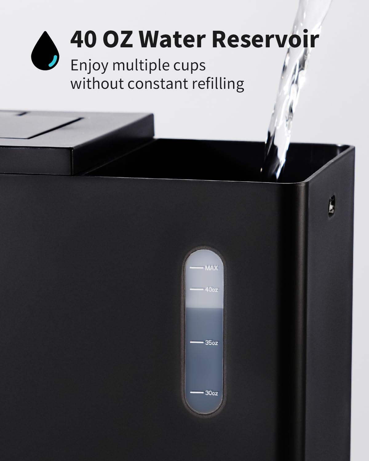 Black Single Serve Coffee Maker with 40oz Water Tank V7268