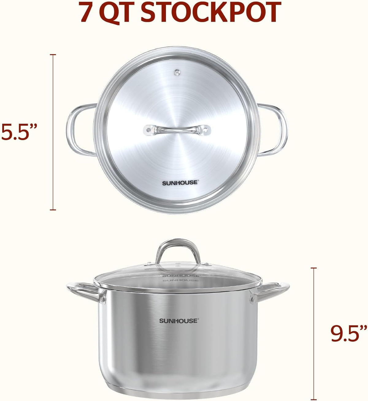 7 QT Stock Pot with Lid Z814