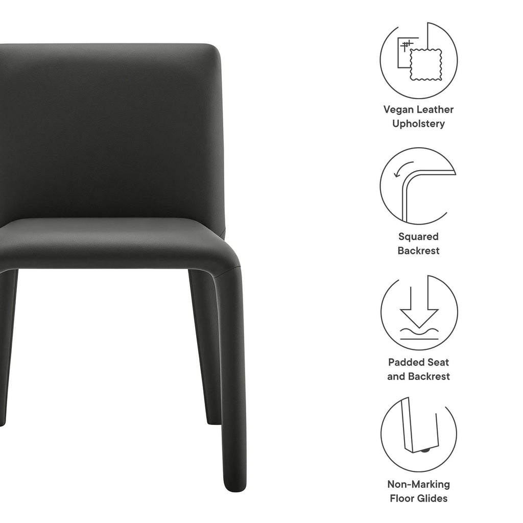 Black Faux Leather Dining Chair O2778