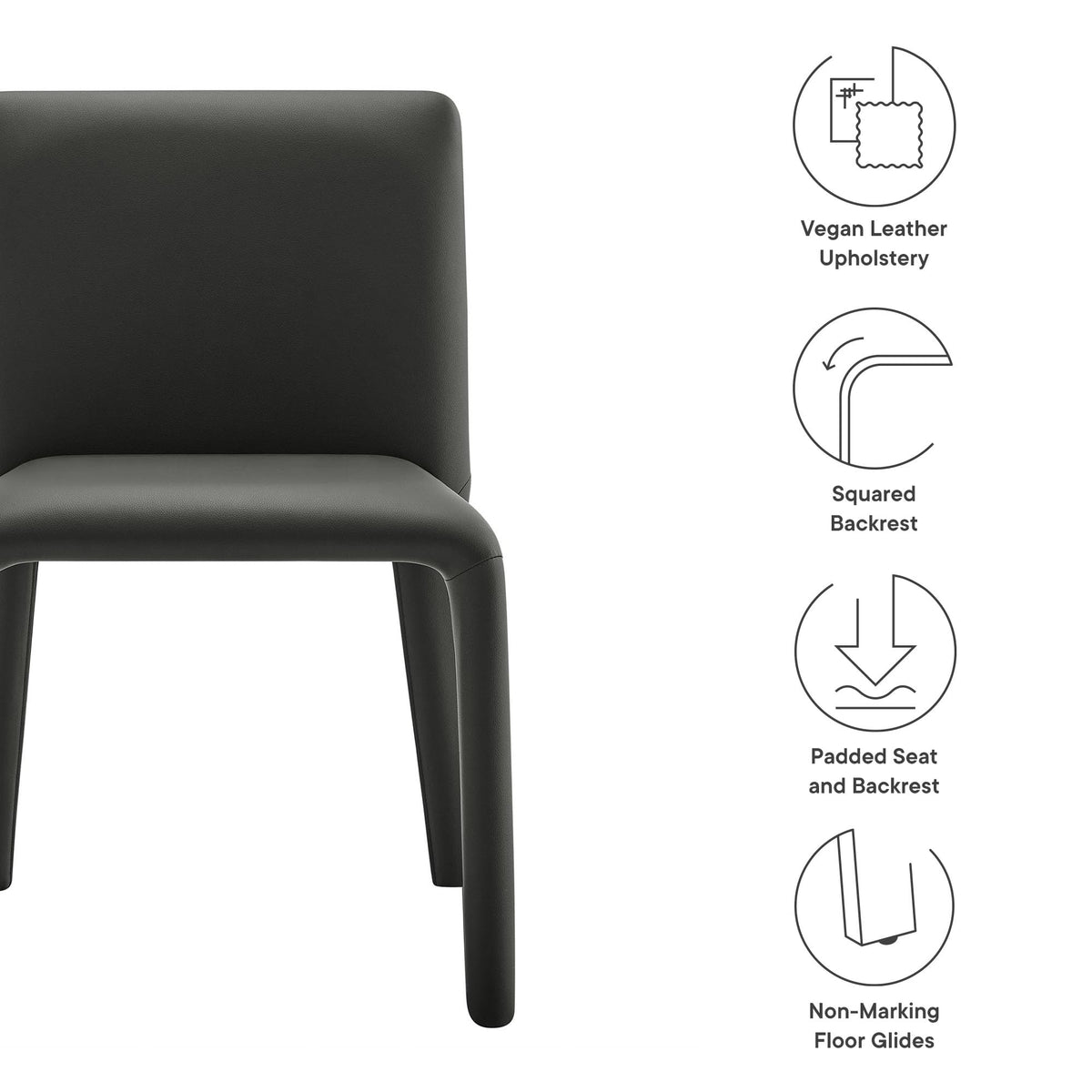 Black Faux Leather Dining Chair O2778