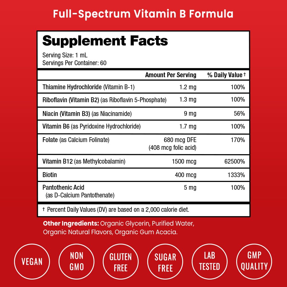Organic Vitamin B Complex Liquid Drops 2oz A217
