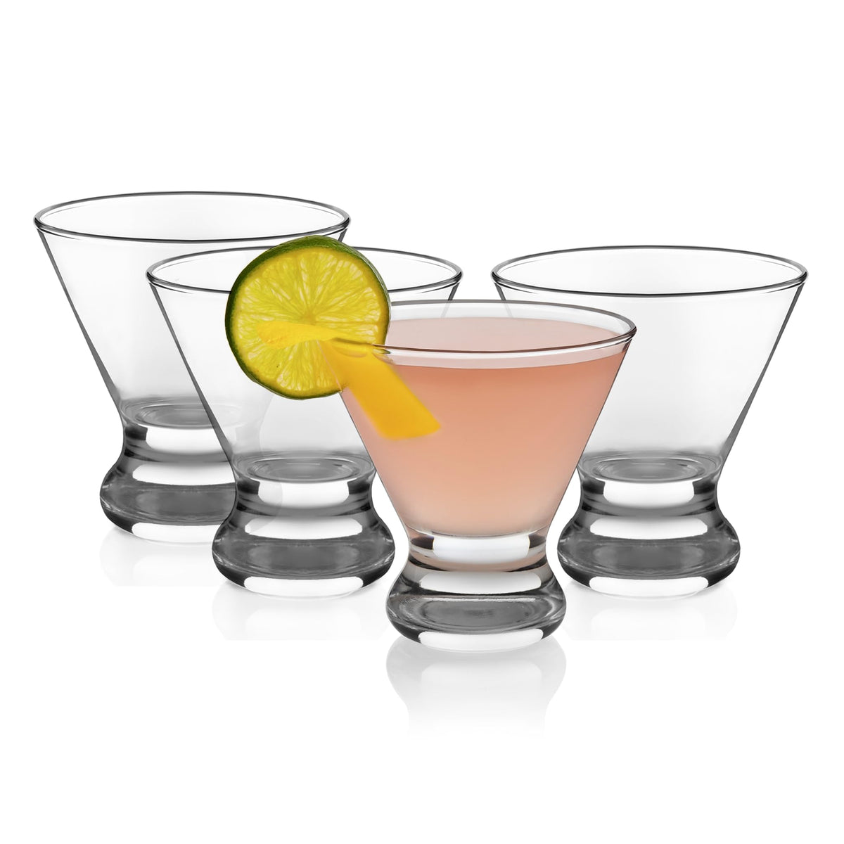 8.25 Oz Dishwasher Safe Stemless Martini Glasses Set of 4 D445138