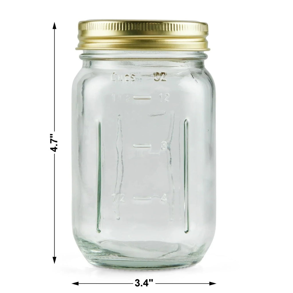 16 oz Regular Mouth Mason Jars 12pk S385