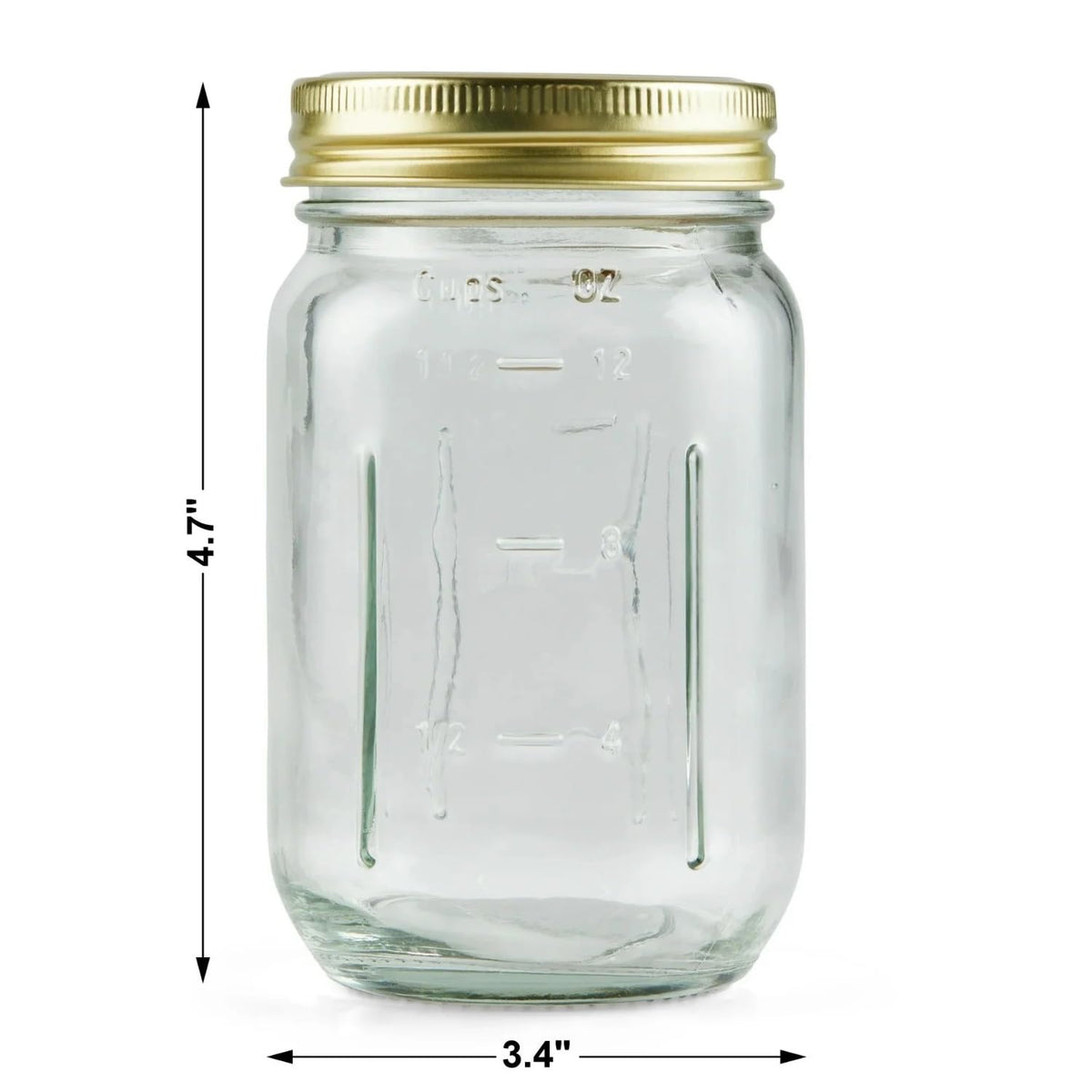 16 oz Regular Mouth Mason Jars 12pk S385