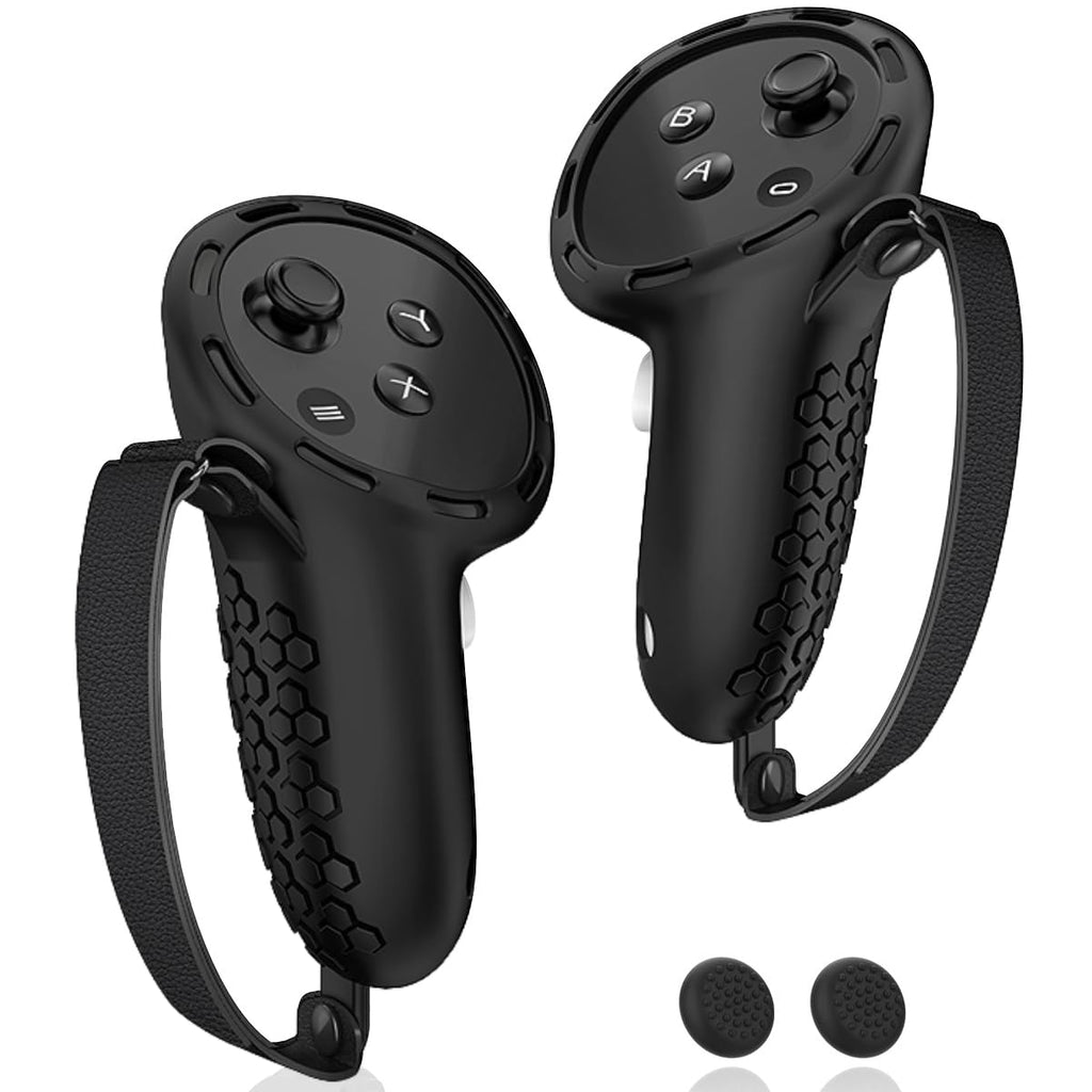 Silicone Controller Grip Cover with Non-Slip Thumbstick Covers Black U1320