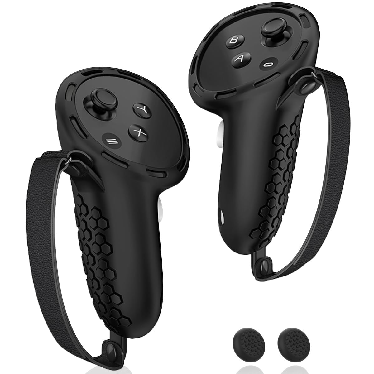 Silicone Controller Grip Cover with Non-Slip Thumbstick Covers Black U1320