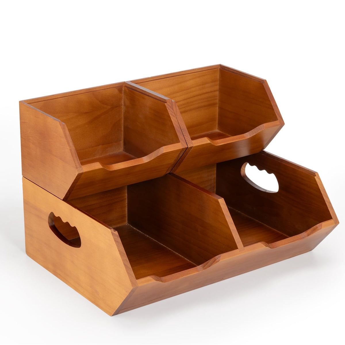 Wooden Stackable Pantry Storage Bins J282344