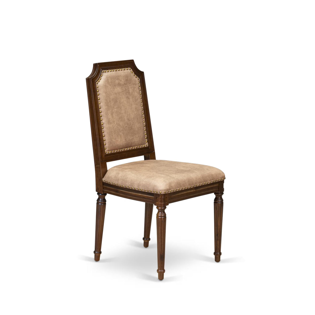 9 Piece Kitchen Table Set with 8 Beige Polyester Fabric Chairs Y3681