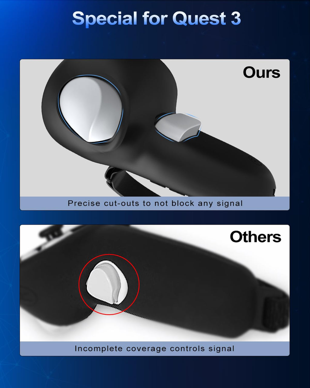 Silicone Controller Grip Cover with Non-Slip Thumbstick Covers Black U1320