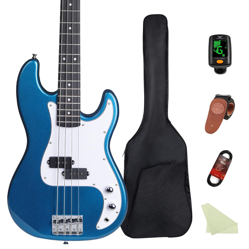 Full-Size 4 Strings Electric Bass Guitar Black with Gig Bag I805