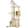 71” Tall Multi-Layer Wood Cat Tree with Scratching Posts K336