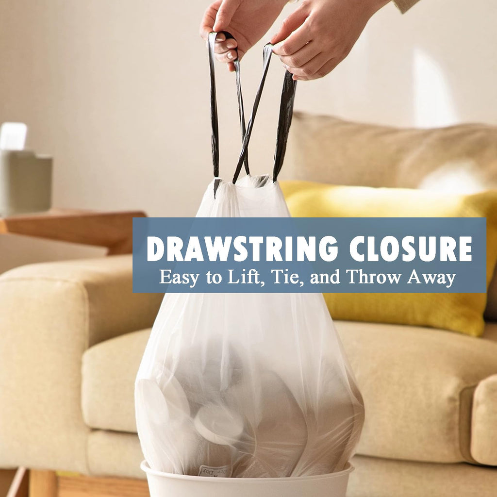 4 Gallon Drawstring Trash Bags 57 Count White V850949