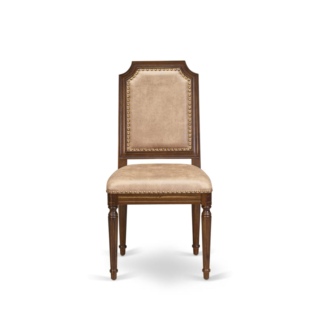 9 Piece Kitchen Table Set with 8 Beige Polyester Fabric Chairs Y3681