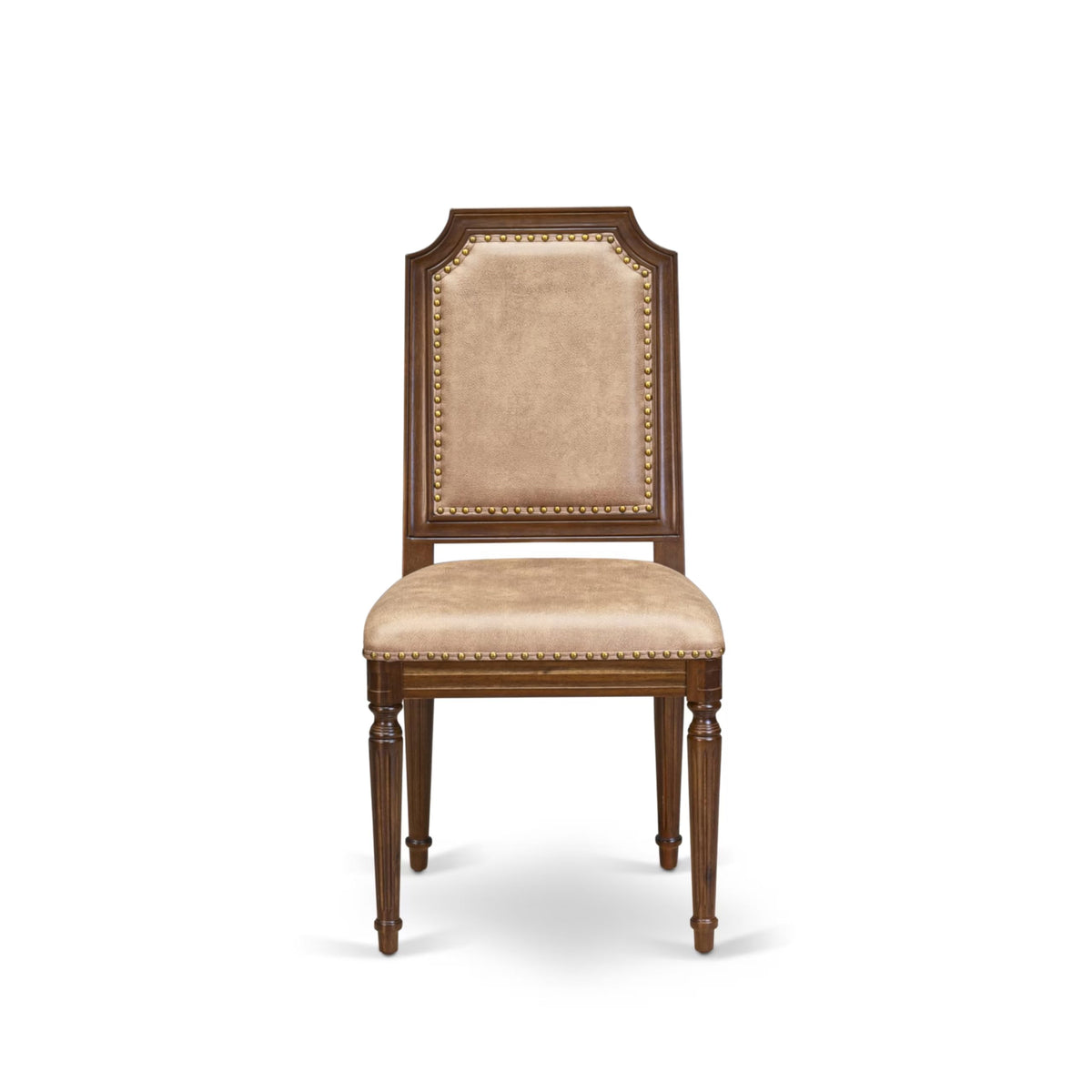 9 Piece Kitchen Table Set with 8 Beige Polyester Fabric Chairs Y3681