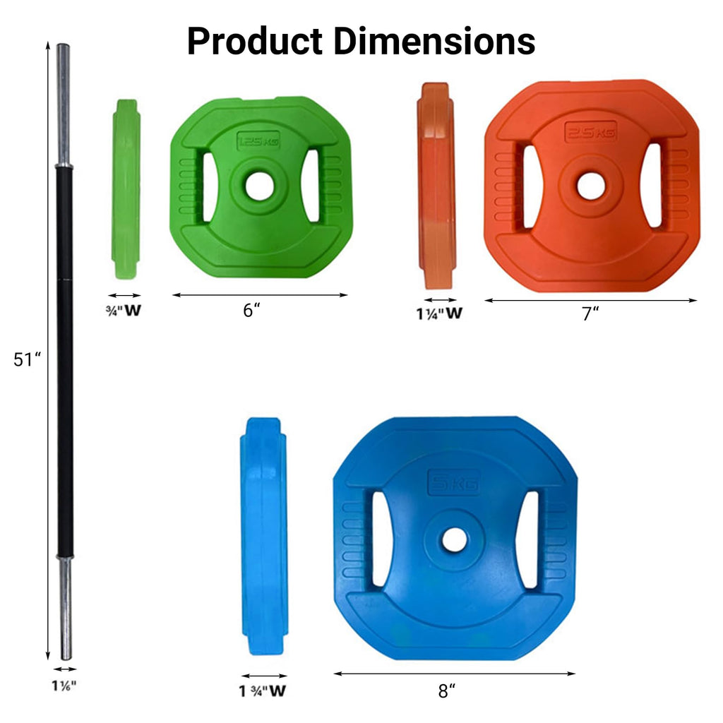 Adjustable Barbell Set with Weight Plates U37324