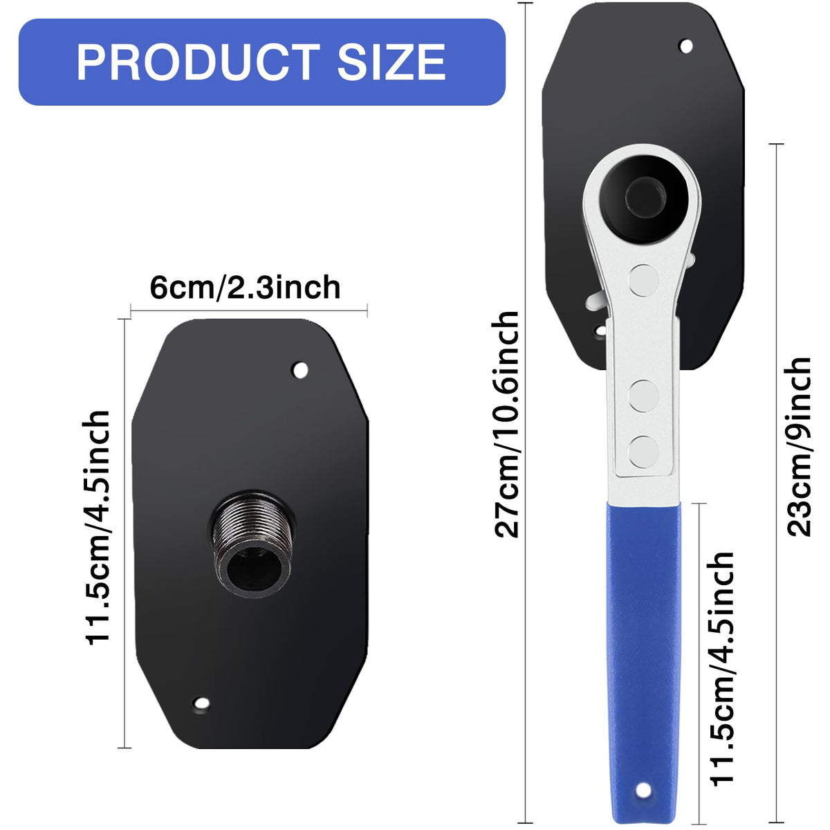 Brake Caliper Compression Tool with 2 Hooks & 360° Rotating Ratchet M5575