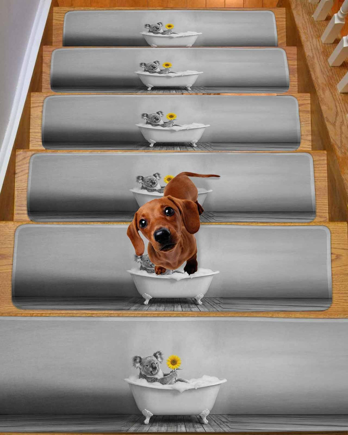 Non Slip Indoor Stair Treads 4 Pcs 8 x 30 Inch B95264