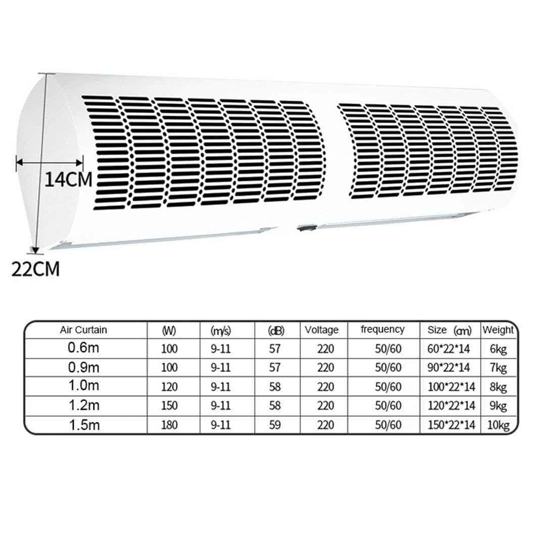 Over Door Air Curtain 60cm 2 Wind Speeds Remote Control R45138