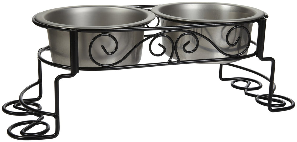 Elevated Dog Bowls with Stainless Steel Bowls X36575