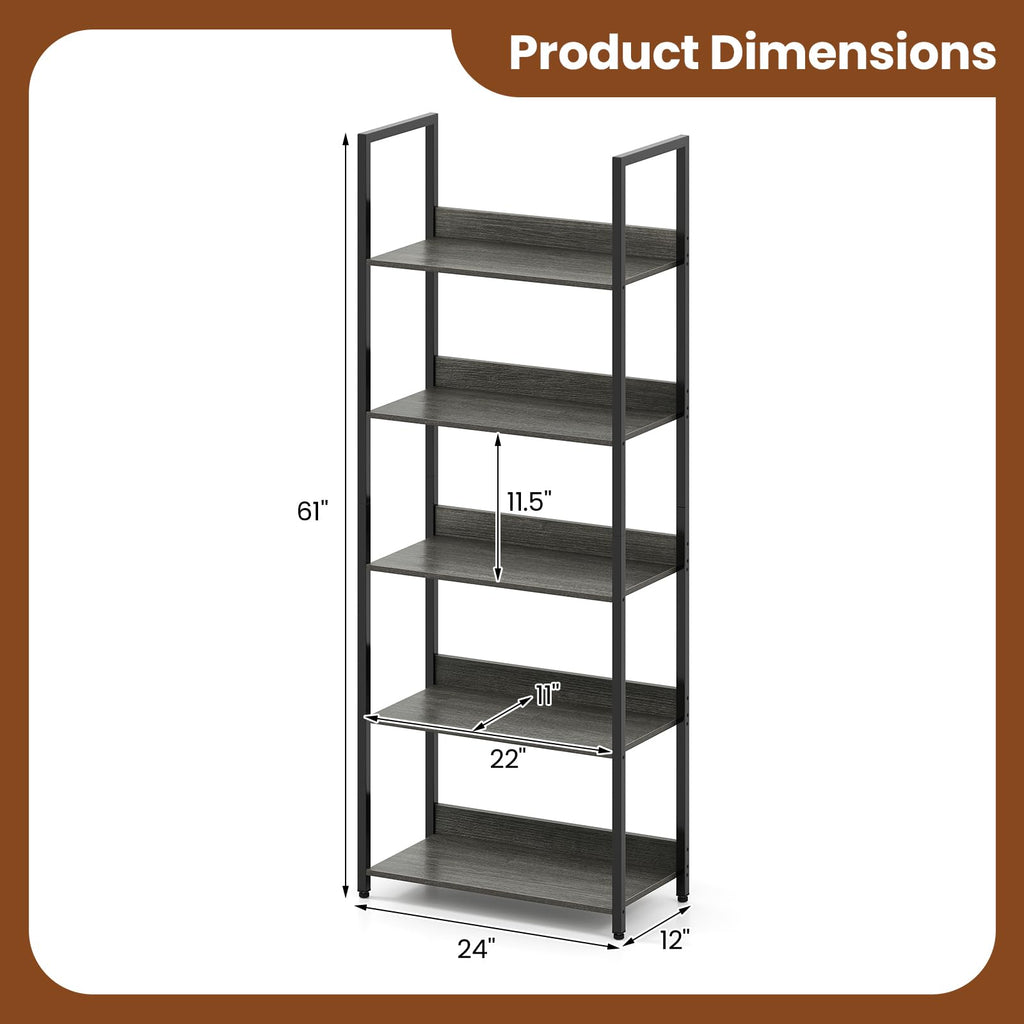5-Tier Wooden Bookshelf Set of 2 J345241