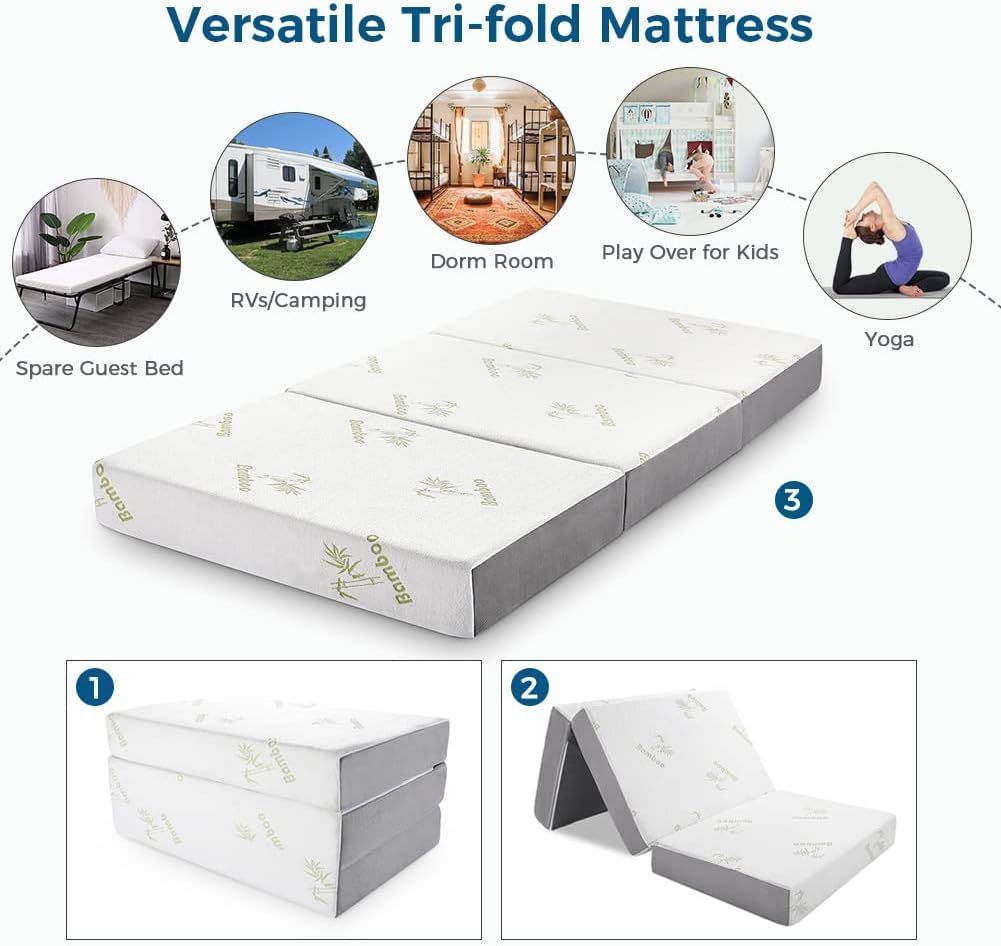 6 Inch Trifold Memory Foam Queen Mattress S66027