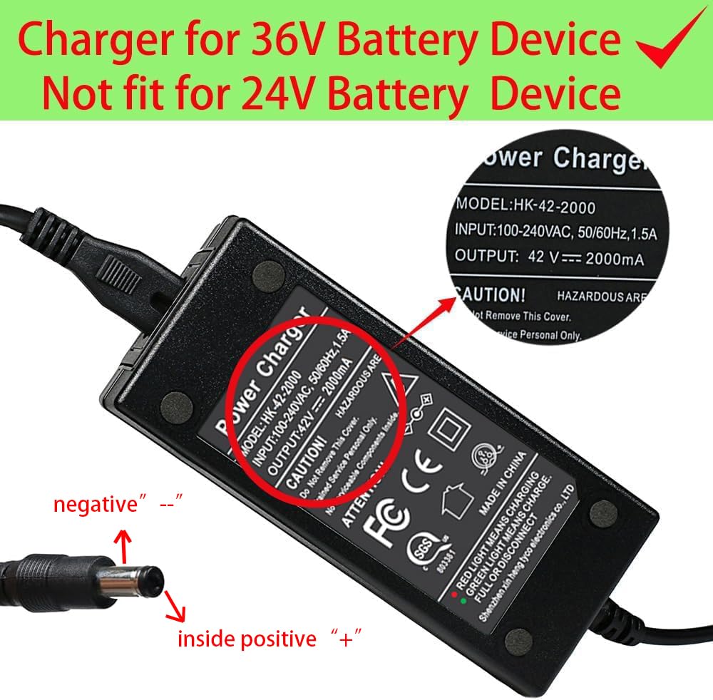 42V 2A DC Power Adapter for 36V Electric Bike Lithium Battery Charger E603