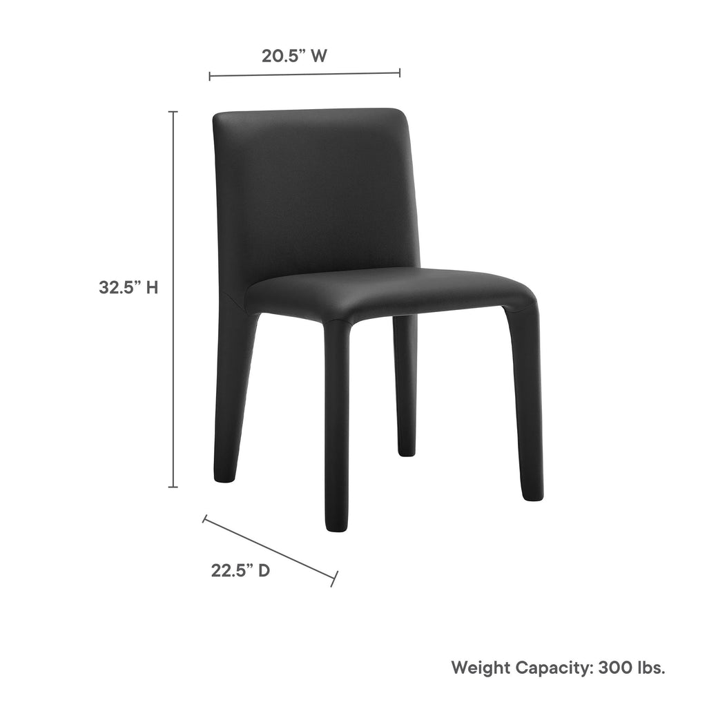 Black Faux Leather Dining Chair O2778