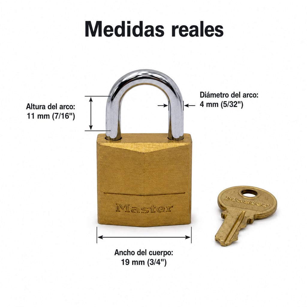 Solid Brass Padlock, 3/4 in. Wide K368
