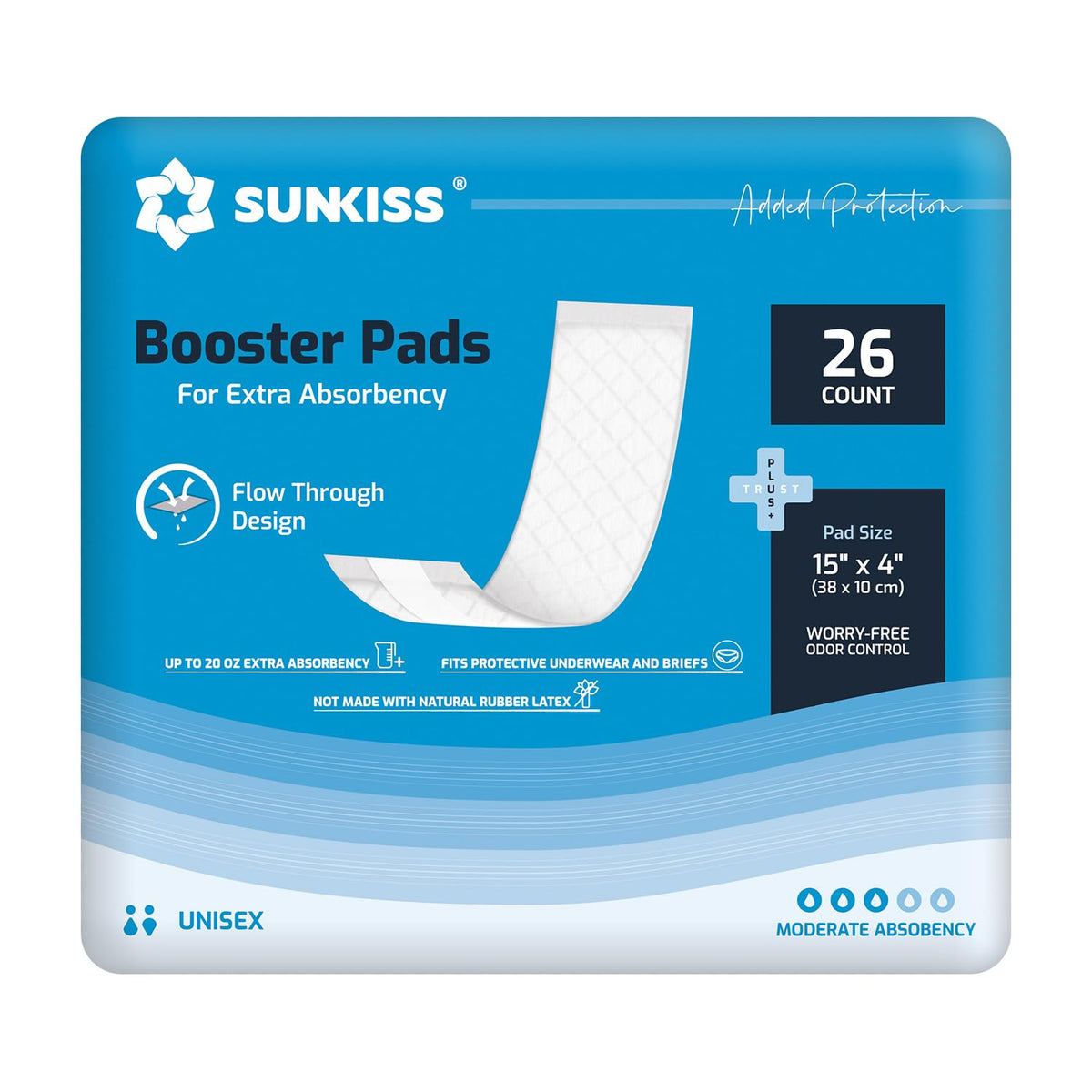 Adult Diapers Medium 12 Count & Booster Pads 26 Count Bundle C3355