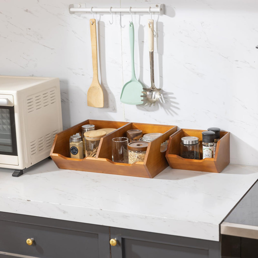 Wooden Stackable Pantry Storage Bins J282344
