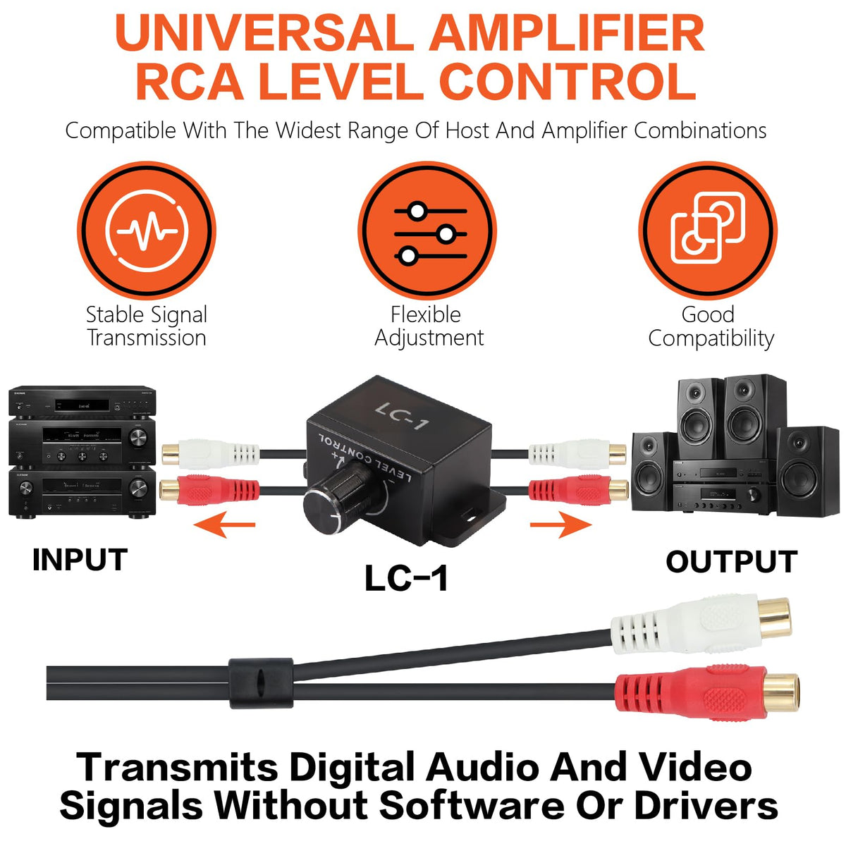 0 Gauge Car Audio Amp Wiring Kit 3000W with Bass Knob N4744