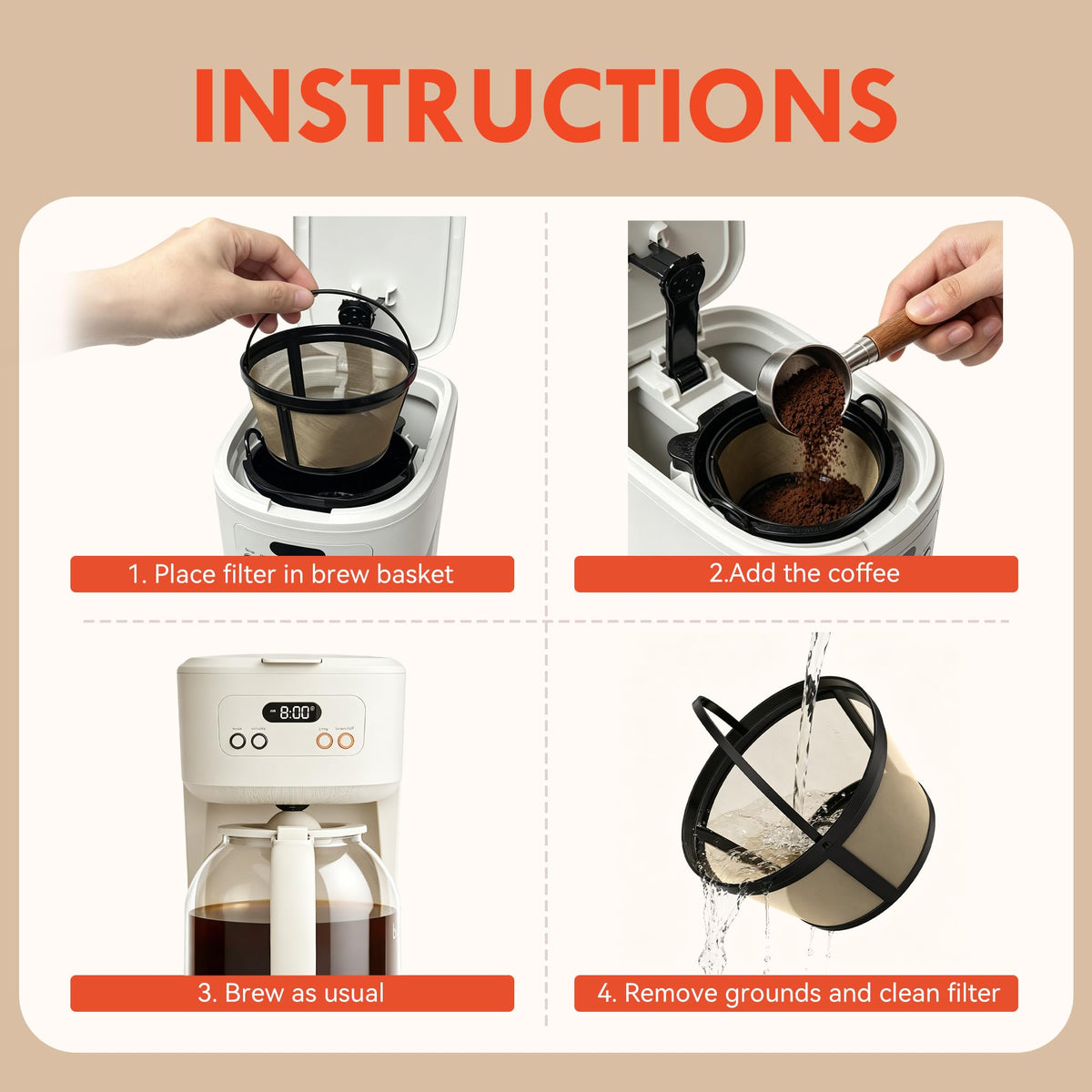 2 Pack Reusable Coffee Filters G270