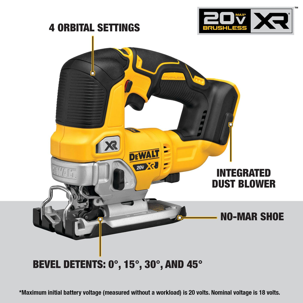 20V MAX 7-Tool Combo Kit with Cordless Drill, Impact Driver, Reciprocating Saw, Circular Saw, Oscillating Tool, Random Orbital Sander, Jigsaw, 5Ah Battery and Charger B1357