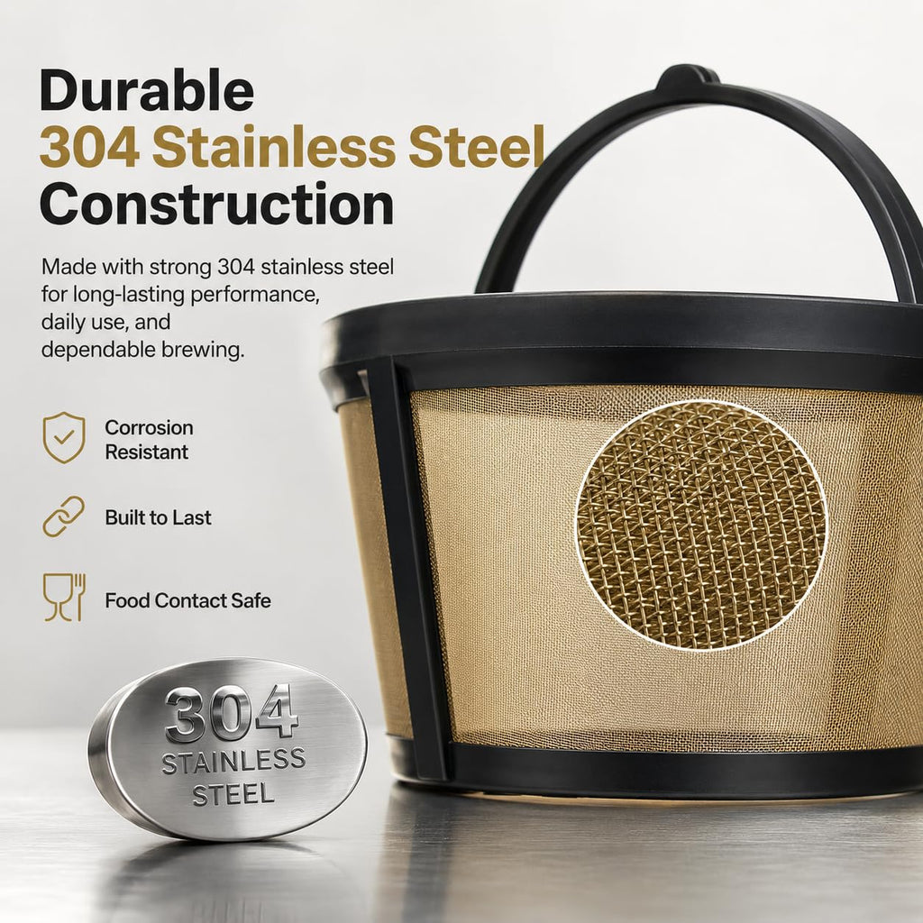 Reusable Coffee Filter for 8-12 Cup Basket Coffee Machines I330
