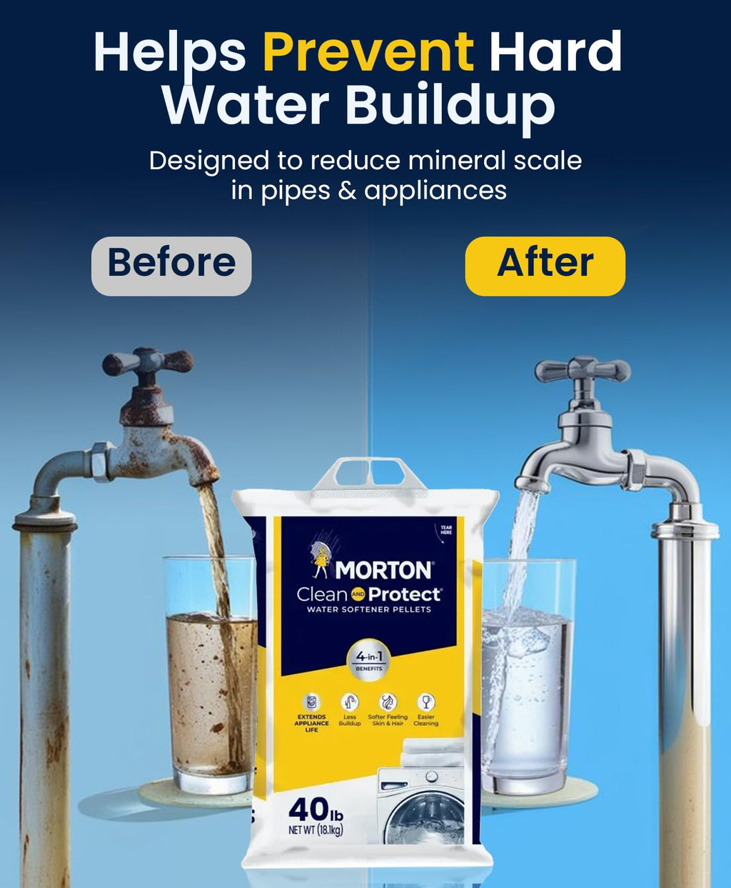 Water Softener Salt Pellets 40 lb 4 Pack M891098