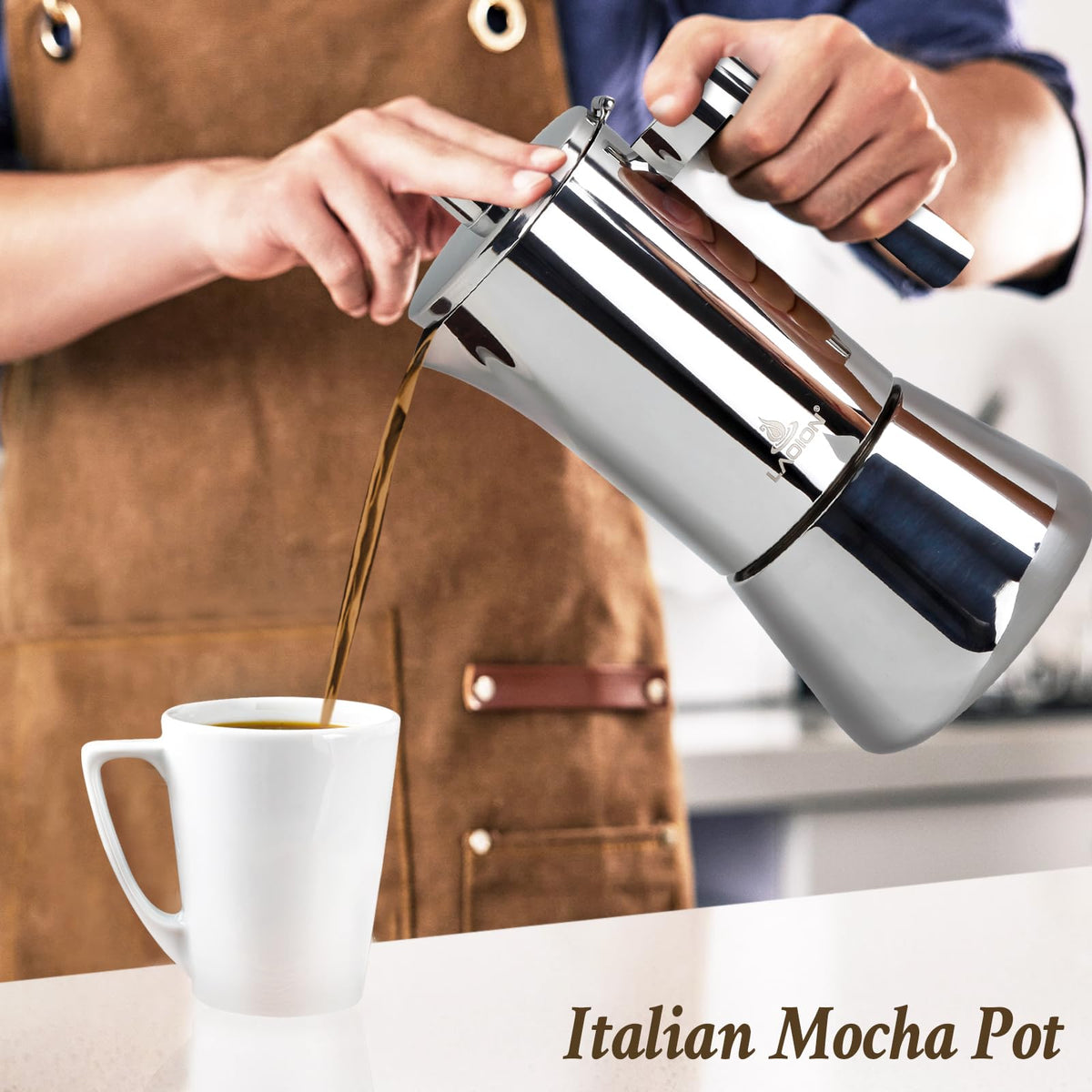 6 Cup Stainless Steel Stovetop Espresso Maker W761